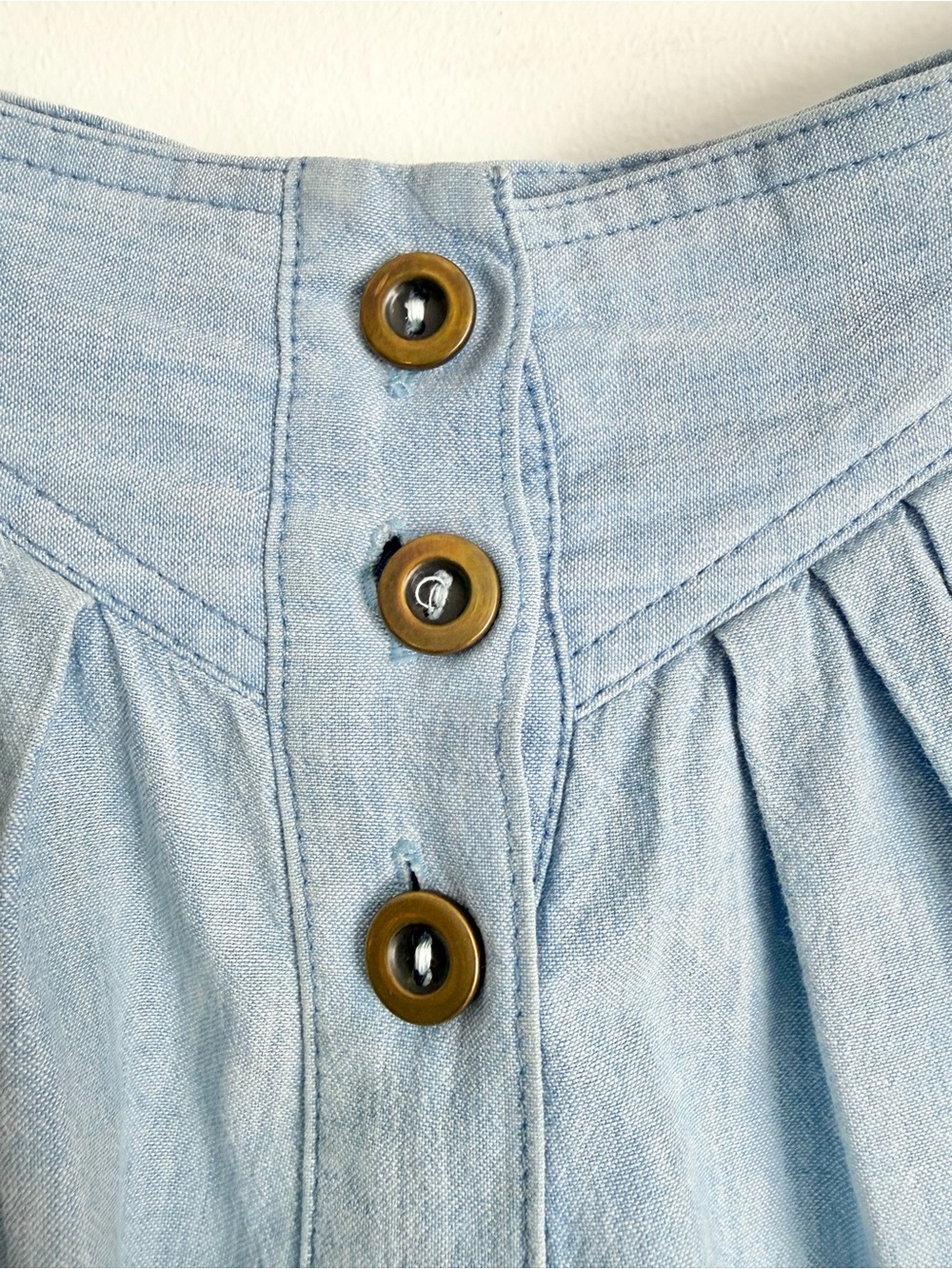 Marks & Spencer Light Blue A-Line Button-Front Skirt - Picture 7 of 7